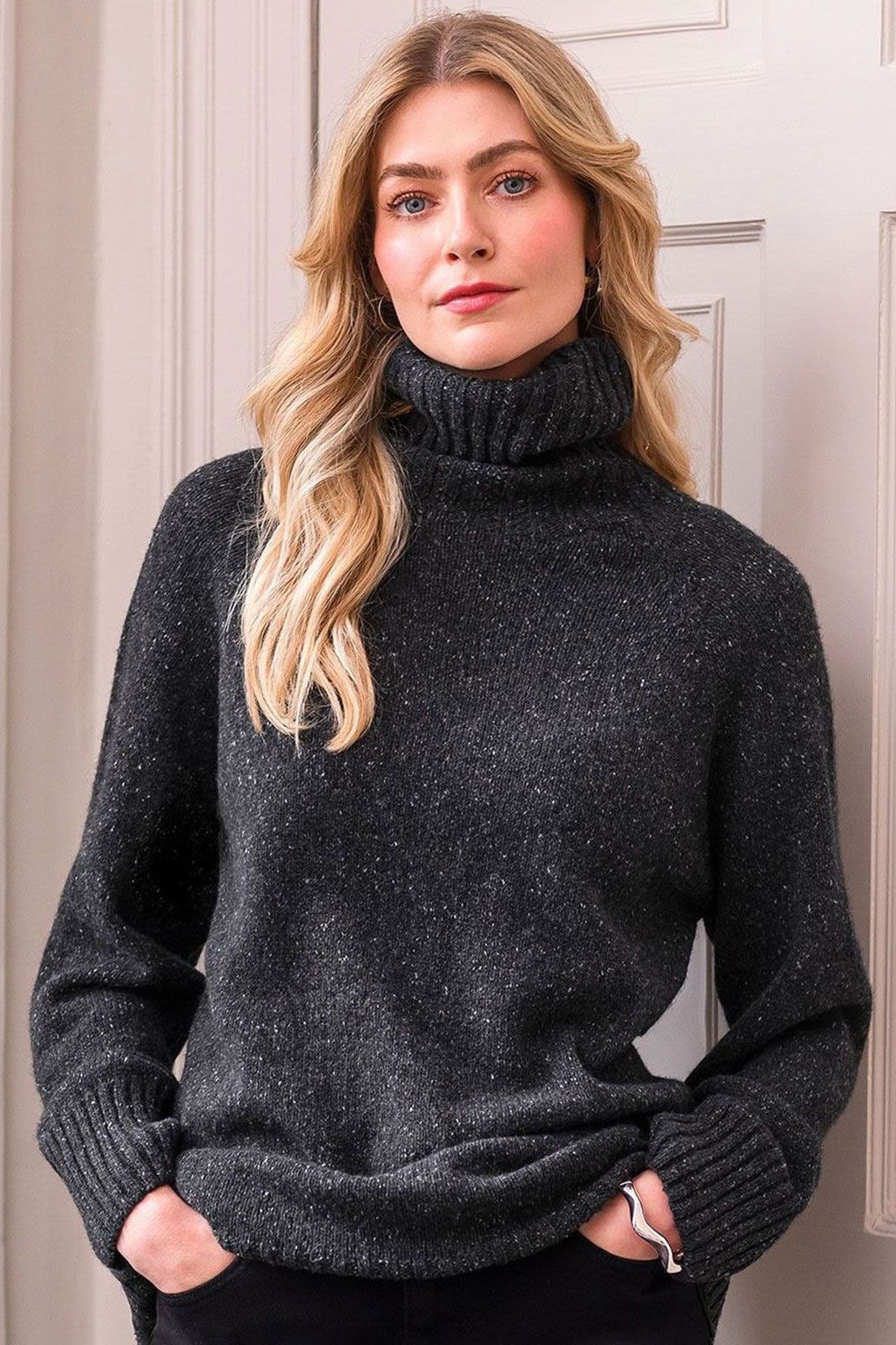 Recycled Cashmere Blend Roll Neck Jumper