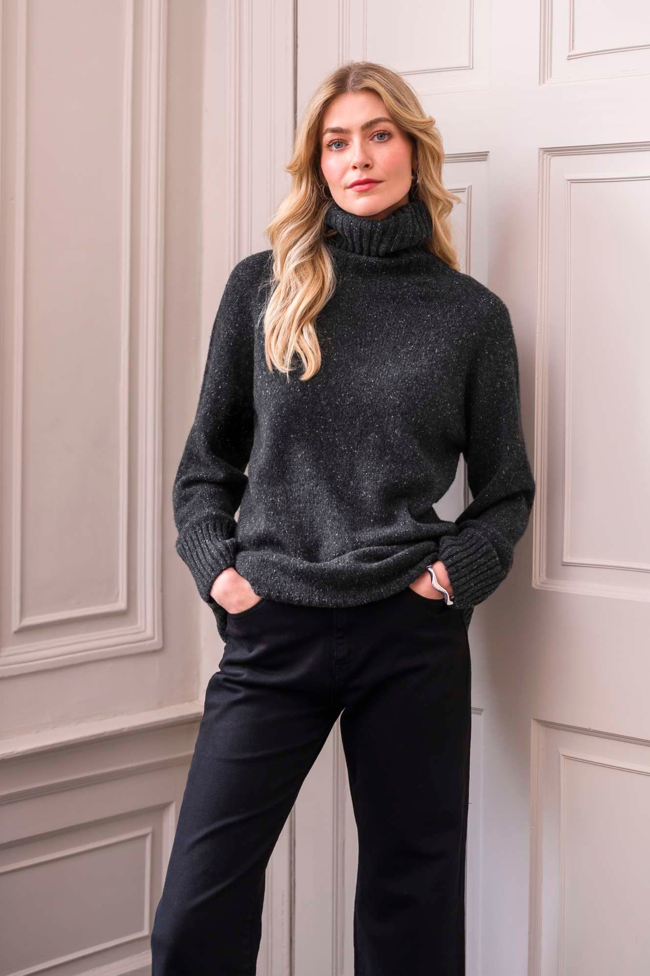 Recycled Merino Cashmere Roll Neck