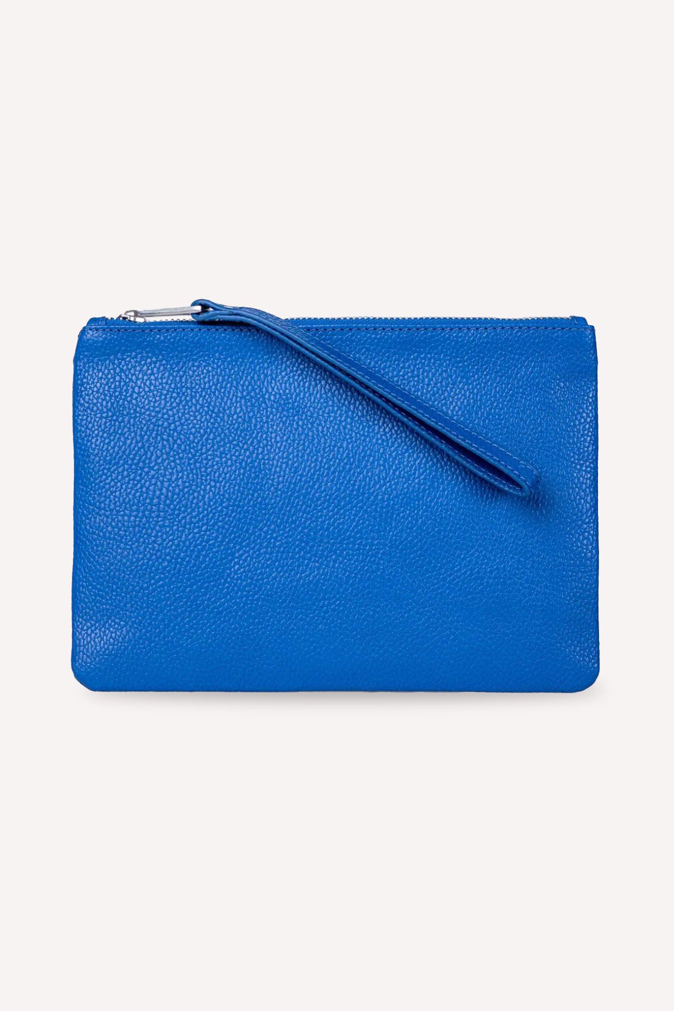 Leather Zip Top Large Pouch