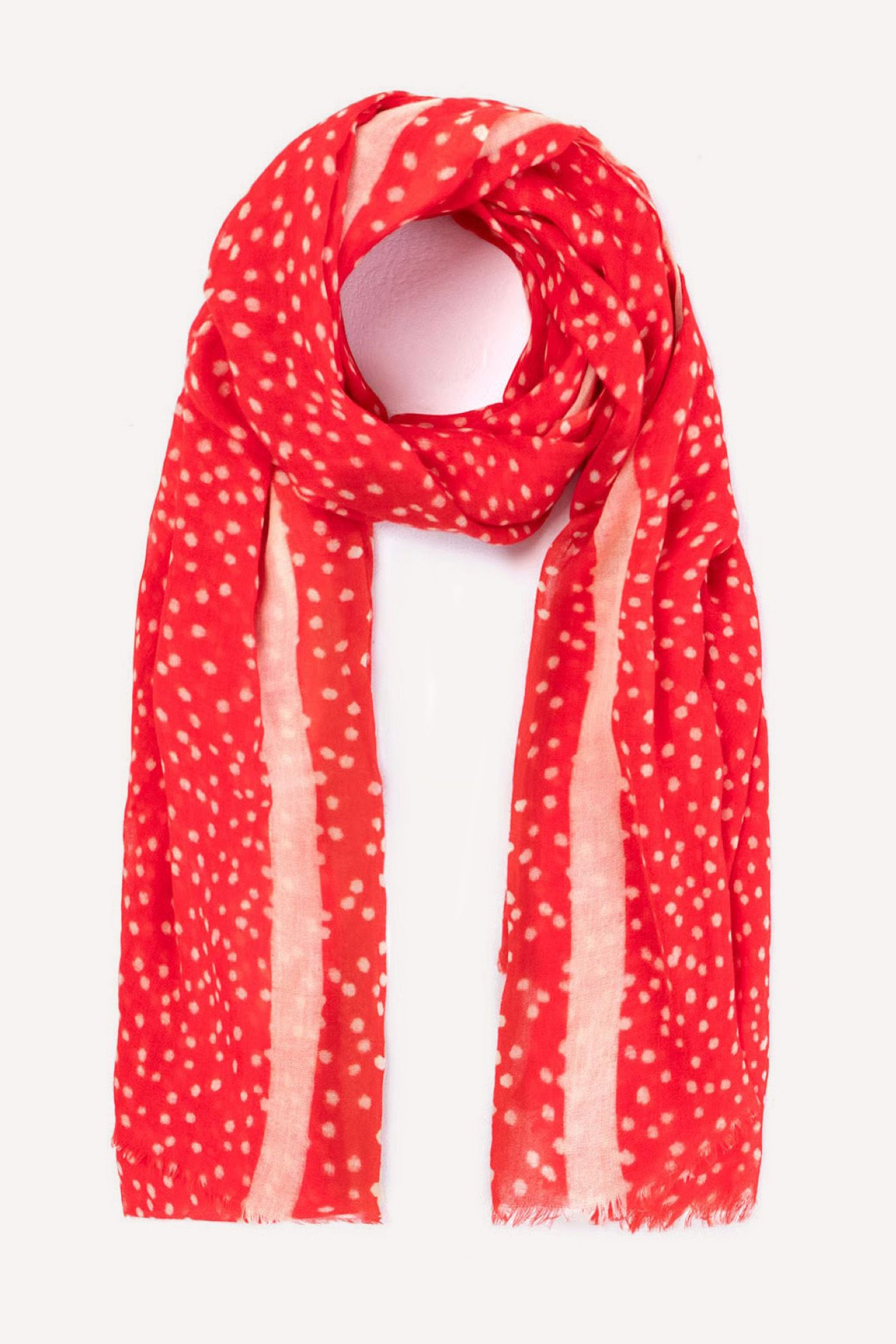 Polka Dot Print Wool Scarf