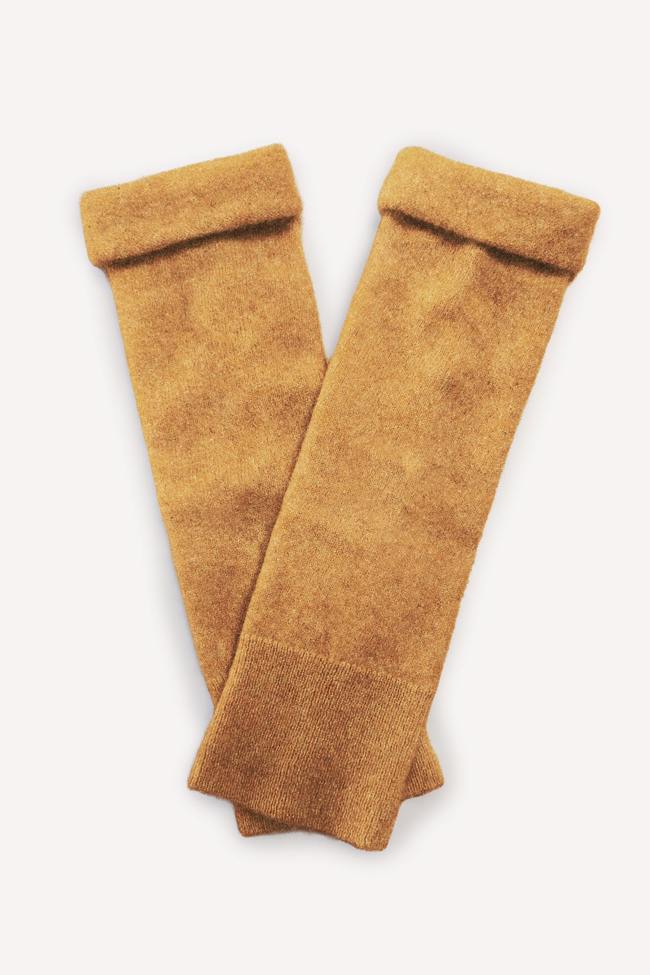 Ribbed Felted Cashmere Fingerless Gloves