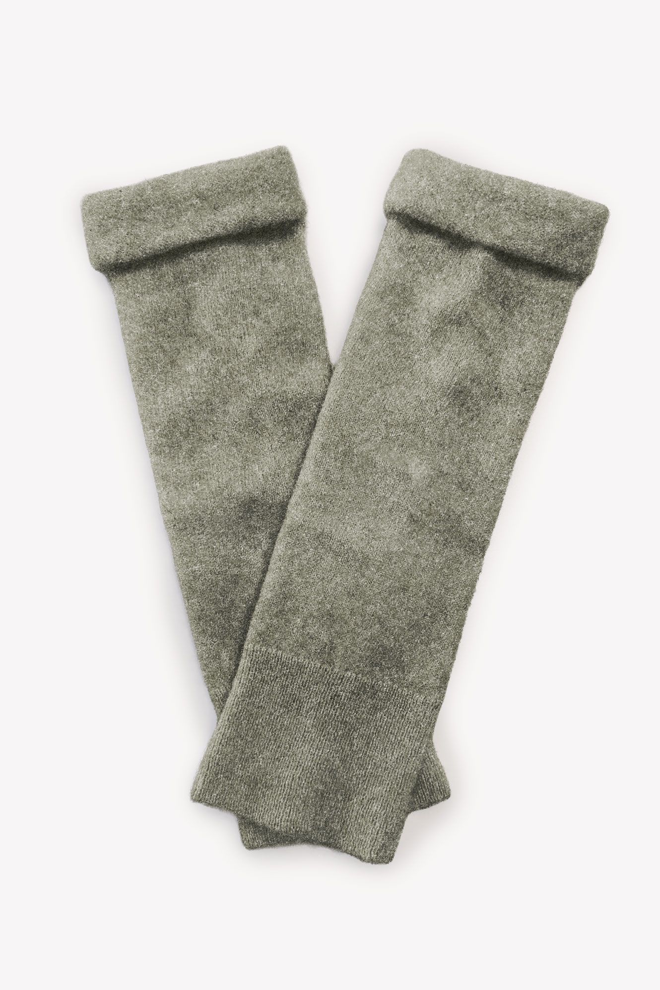 Ribbed Felted Cashmere Fingerless Gloves