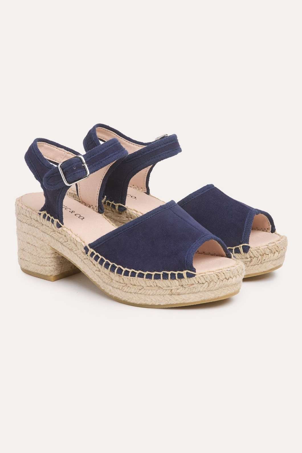 Suede Block Heel Espadrille Sandals