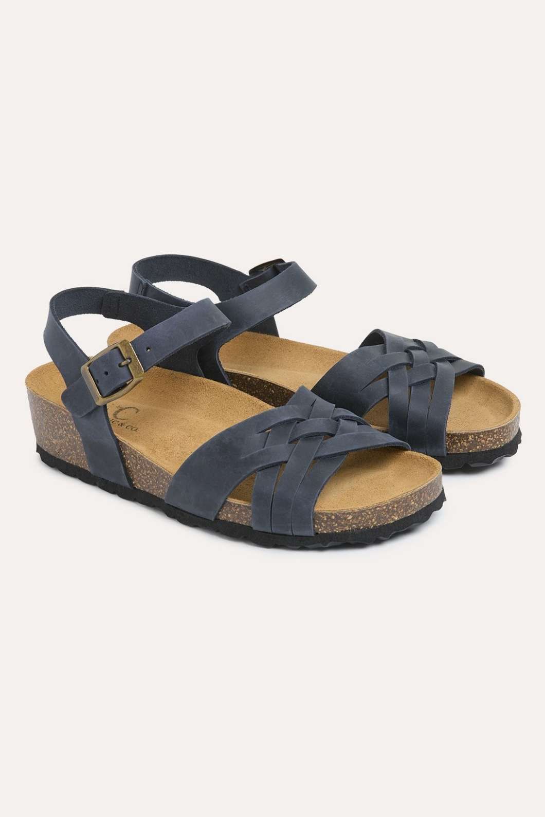 Woven Detail Low Wedge Sandals