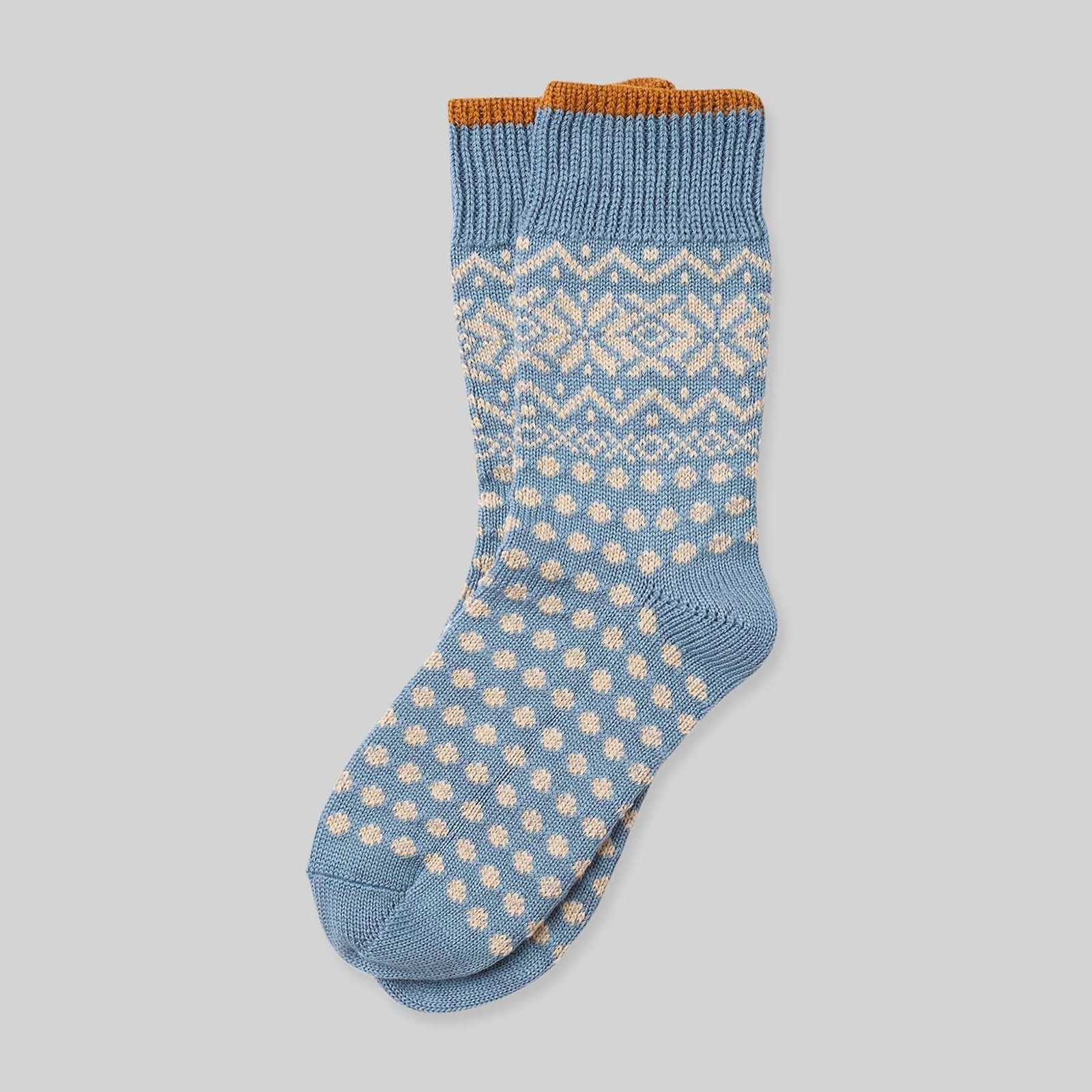 Dotted Fair Isle Merino Blend Socks