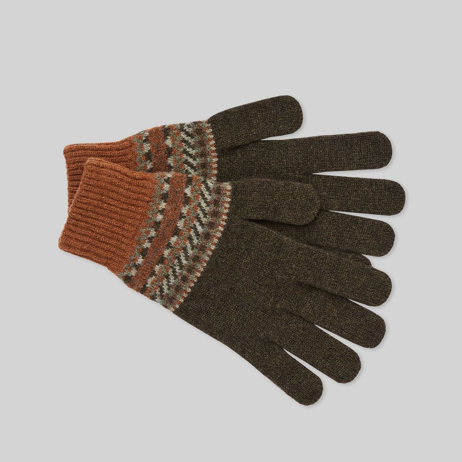 Men's Lambswool Fair Isle Gloves