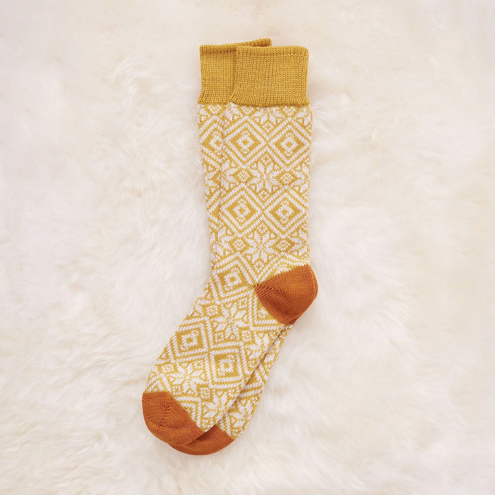 Ladies Fair Isle Merino Cotton Socks