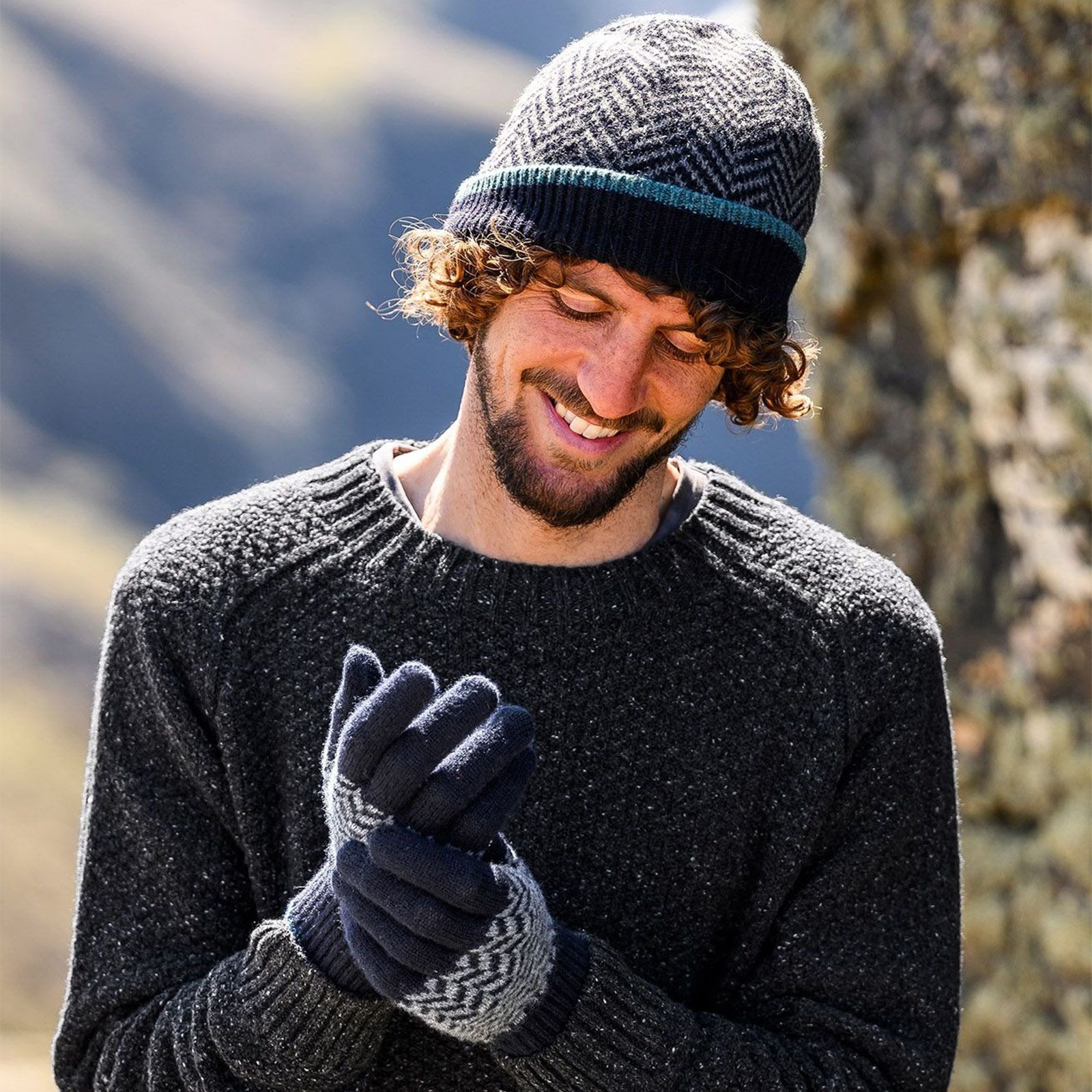 Men's Lambswool Chevron Beanie