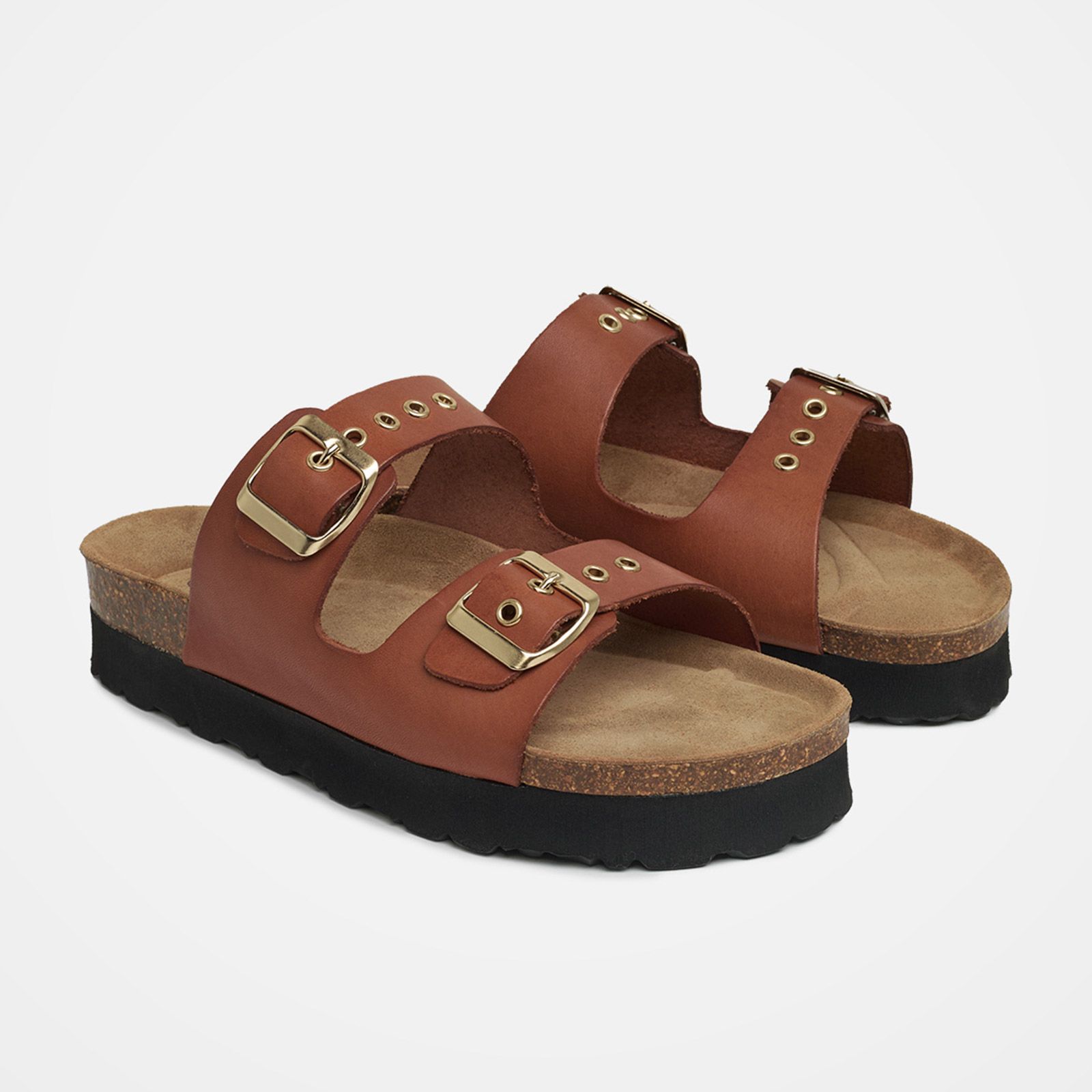 Mid Form Double Buckle Sandal