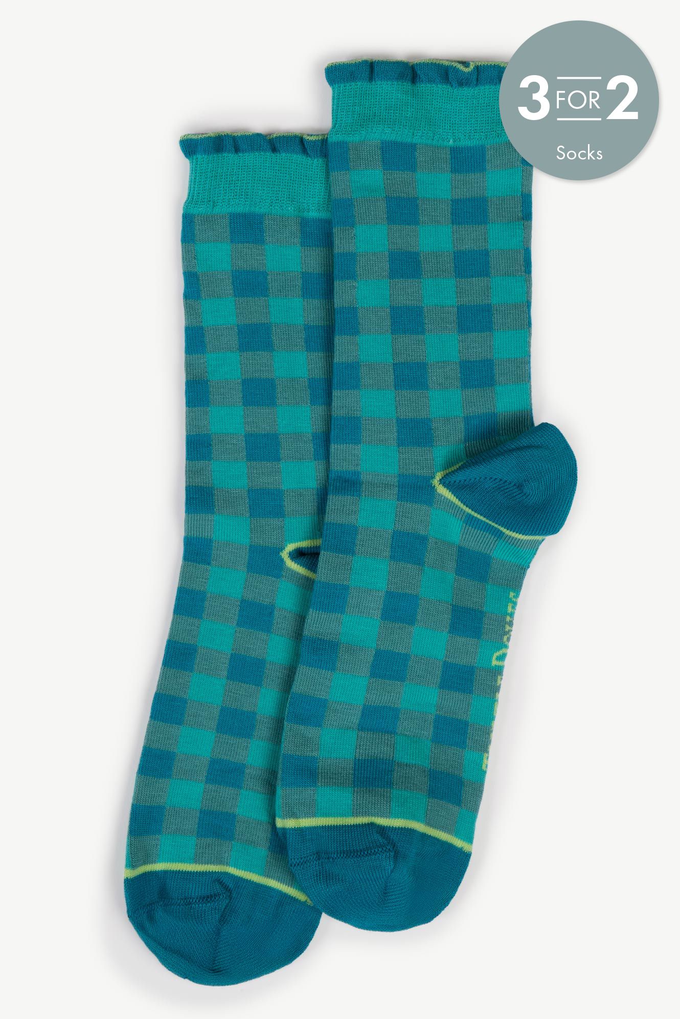 Women's Gingham Frill Socks