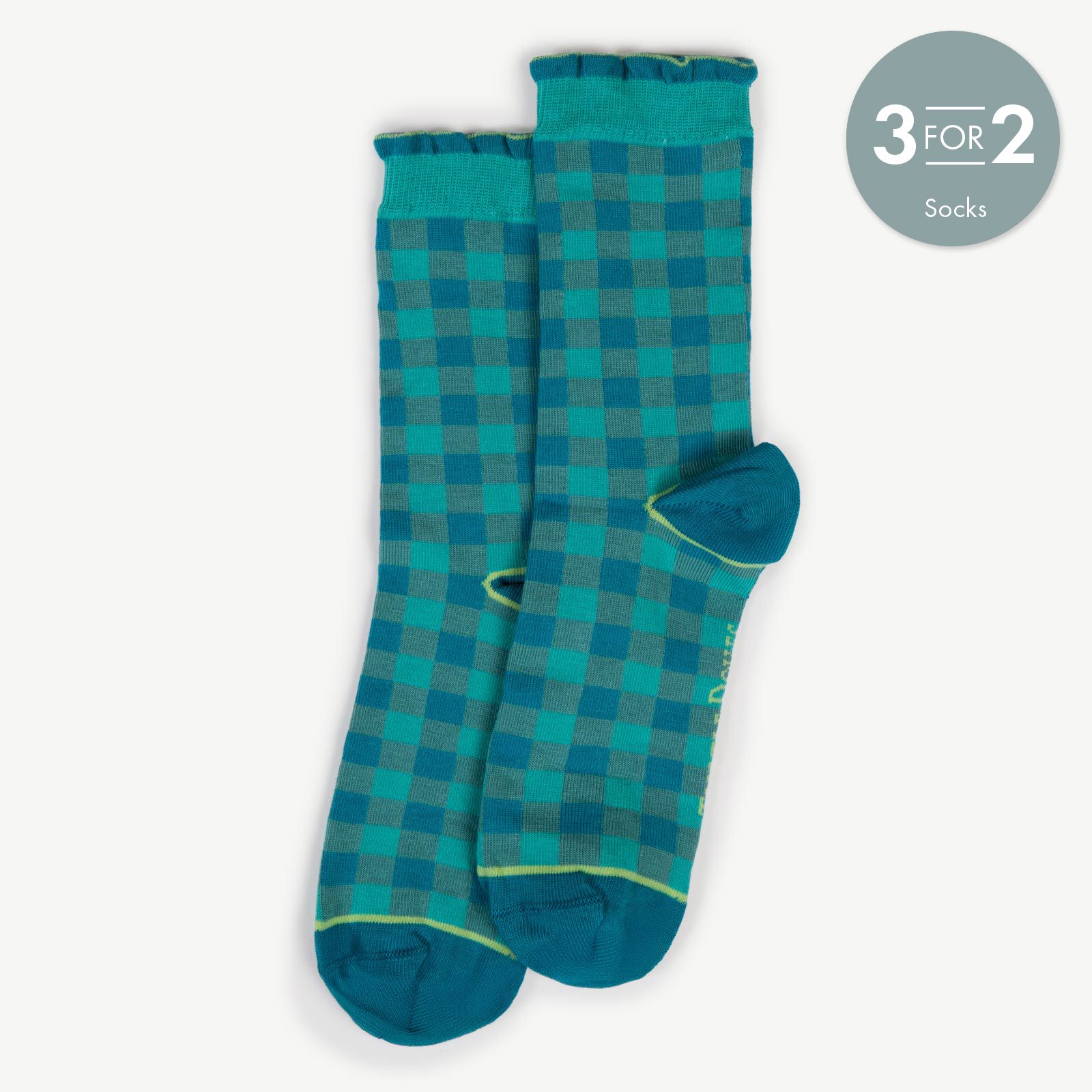 Women's Gingham Frill Socks