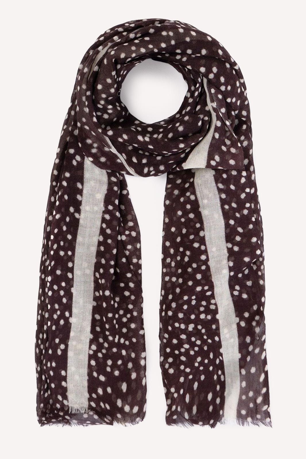 Polka Dot Print Wool Scarf